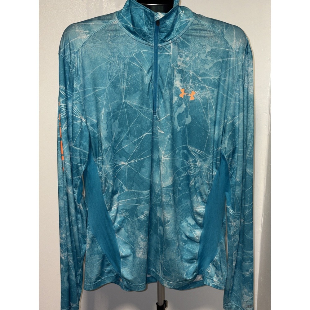 Under Armour 1/4 Zip Long Sleeve Pullover Heat Gear Multicolor Men's Size Large